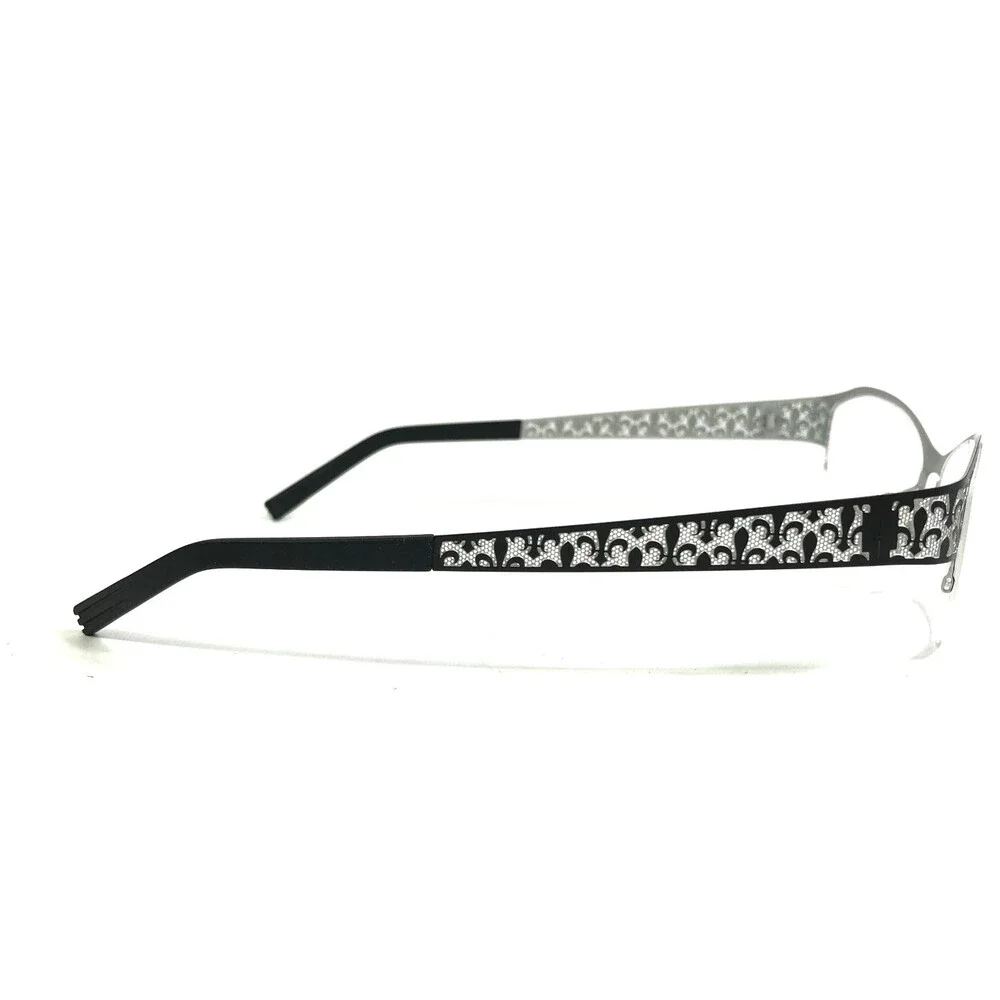 J.F. Rey Eyeglasses Frames JF2558 0010 Black Silver Fleur De Lis 52-16-132